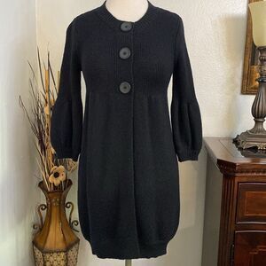 VINCE Long‎ Cardigan Black Wool Blend Sweater Size XS
